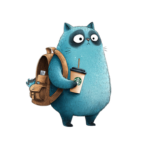 Blue Chubby Cat Vinyl Car Decal Sticker – Waterproof & UV-Resistant 3.4133333333333336"