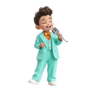 Singing Child Cartoon Vinyl Car Decal Sticker – Waterproof & UV-Resistant 3.4133333333333336"