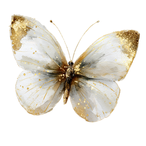 Golden Glitter Butterfly Vinyl Car Decal Sticker – Waterproof & UV-Resistant 3.4133333333333336"