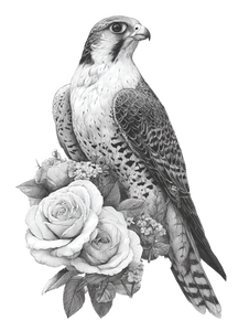 Falcon With Roses Vinyl Car Decal Sticker – Waterproof & UV-Resistant 4.1066666666666665" Falcon With Roses Vinyl Car Decal Sticker – Waterproof & UV-Resistant 4.1066666666666665"