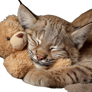 Adorable Bobcat Snuggling Vinyl Car Decal Sticker – Waterproof & UV-Resistant 3.4133333333333336"