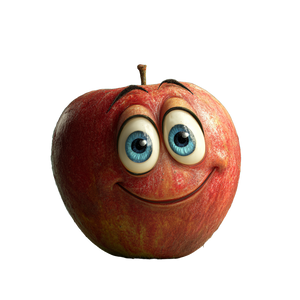 Joyful Cartoon Apple Vinyl Car Decal Sticker – Waterproof & UV-Resistant 3.4133333333333336"