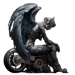 Fallen Angel Biker Vinyl Car Decal Sticker – Waterproof & UV-Resistant 6.826666666666667"