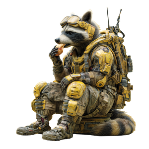 Tech-Savvy Raccoon V2 Vinyl Car Decal Sticker – Waterproof & UV-Resistant 3.4133333333333336"
