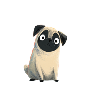 Happy Pug Puppy V3 Vinyl Car Decal Sticker – Waterproof & UV-Resistant 6.826666666666667"