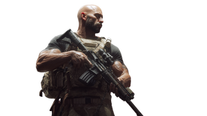 Bald Muscular Commando Vinyl Car Decal Sticker – Waterproof & UV-Resistant 2.72"