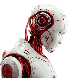 Futuristic White Robot V5 Vinyl Car Decal Sticker – Waterproof & UV-Resistant 3.4133333333333336"