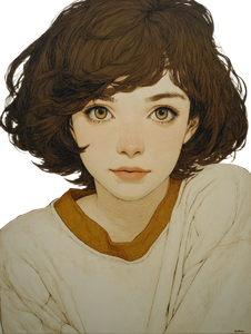 Young Girl Portrait V23 Vinyl Car Decal Sticker – Waterproof & UV-Resistant 8.213333333333333"