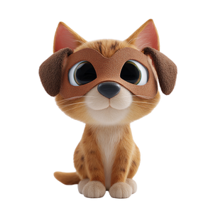 Kitten With Mask Vinyl Car Decal Sticker – Waterproof & UV-Resistant 3.4133333333333336"