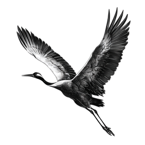 Flying Crane Tattoo V2 Vinyl Car Decal Sticker – Waterproof & UV-Resistant 3.4133333333333336"