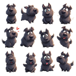 Scottish Terrier Emotions Vinyl Car Decal Sticker – Waterproof & UV-Resistant 3.4133333333333336"