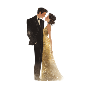 Romantic Couple Illustration V4 Vinyl Car Decal Sticker – Waterproof & UV-Resistant 6.826666666666667"