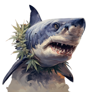 Shark With Lei Vinyl Car Decal Sticker – Waterproof & UV-Resistant 6.826666666666667"