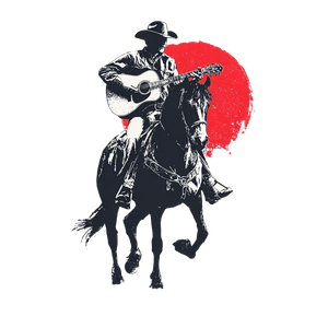 Cowboy Guitar Rider V2 Vinyl Car Decal Sticker – Waterproof & UV-Resistant 3.4133333333333336"