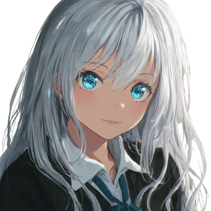 Silver-Haired Schoolgirl Vinyl Car Decal Sticker – Waterproof & UV-Resistant 3.4133333333333336"