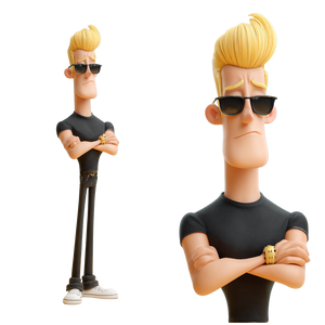 3D Johnny Bravo Vinyl Car Decal Sticker – Waterproof & UV-Resistant 6.826666666666667"