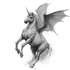 Goth Unicorn Sketch Vinyl Car Decal Sticker – Waterproof & UV-Resistant 3.4133333333333336"