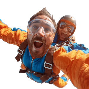 Joyful Skydiving Duo Vinyl Car Decal Sticker – Waterproof & UV-Resistant 6.826666666666667"