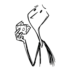 Stick Man Eating Vinyl Car Decal Sticker – Waterproof & UV-Resistant 3.4133333333333336"