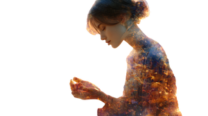 Serene Dissolving Figure Vinyl Car Decal Sticker – Waterproof & UV-Resistant 5.4