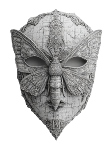 Porcelain Moth Mask Vinyl Car Decal Sticker – Waterproof & UV-Resistant 4.1066666666666665"