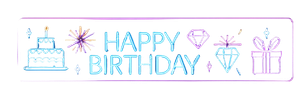 Neon Birthday Sign Vinyl Car Decal Sticker – Waterproof & UV-Resistant 2.1333333333333333"