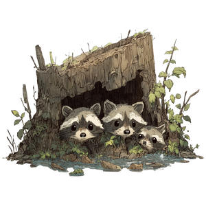 Cute Raccoons Peeking Vinyl Car Decal Sticker – Waterproof & UV-Resistant 3.4133333333333336"