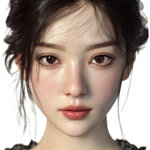 Korean Woman Portrait V141 Vinyl Car Decal Sticker – Waterproof & UV-Resistant 3.4133333333333336"