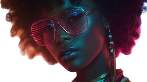 Cyberpunk African Woman V5 Vinyl Car Decal Sticker – Waterproof & UV-Resistant 2.72"
