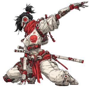 Cyberpunk Ninja Samurai Vinyl Car Decal Sticker – Waterproof & UV-Resistant 6.826666666666667"