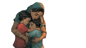 Worried Mother'S Embrace Vinyl Car Decal Sticker – Waterproof & UV-Resistant 2.72"