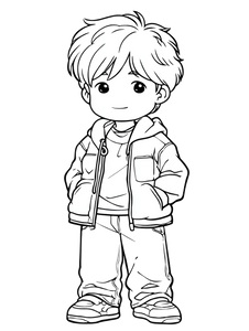 Cute Boy Coloring V2 Vinyl Car Decal Sticker – Waterproof & UV-Resistant 8.213333333333333"