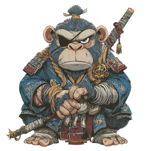 Angry Samurai Chimp Vinyl Car Decal Sticker – Waterproof & UV-Resistant 3.4133333333333336" Angry Samurai Chimp Vinyl Car Decal Sticker – Waterproof & UV-Resistant 3.4133333333333336"