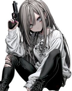 Anime Boy With Gun V2 Vinyl Car Decal Sticker – Waterproof & UV-Resistant 4.0"