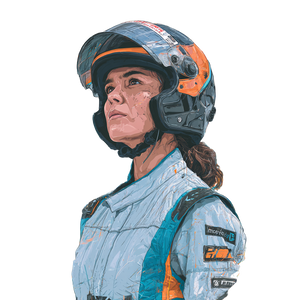 Female F1 Driver Vinyl Car Decal Sticker – Waterproof & UV-Resistant 3.4133333333333336"