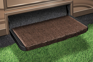 Prestofit Entry Step Rug | Wraparound Plus | 20 Inch Width | Espresso | Outdoor Turf | Weather-Resistant | Easy Installation