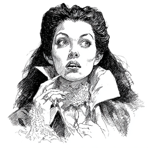 Vampire Portrait V23 Vinyl Car Decal Sticker – Waterproof & UV-Resistant 3.4133333333333336"