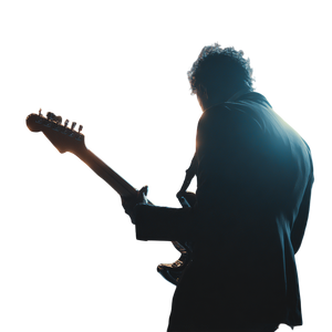 Energetic Guitarist Vinyl Car Decal Sticker – Waterproof & UV-Resistant 6.826666666666667"