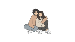 Couple Sitting Together V3 Vinyl Car Decal Sticker – Waterproof & UV-Resistant 5.4