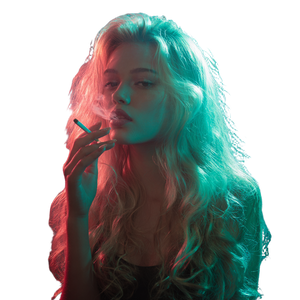 Blonde Smoking Woman Vinyl Car Decal Sticker – Waterproof & UV-Resistant 3.4133333333333336"