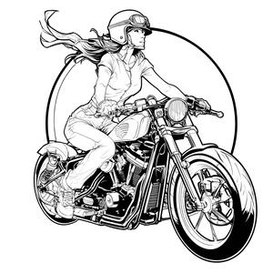 Motorcycle Woman V6 Vinyl Car Decal Sticker – Waterproof & UV-Resistant 3.4133333333333336"