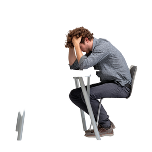 Frustrated Desk Worker Vinyl Car Decal Sticker – Waterproof & UV-Resistant 6.826666666666667"
