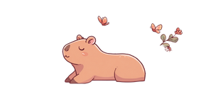 Cute Capybara Relaxing V2 Vinyl Car Decal Sticker – Waterproof & UV-Resistant 5.12"