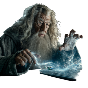Wizard With Laptop V2 Vinyl Car Decal Sticker – Waterproof & UV-Resistant 6.826666666666667"