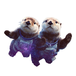 Space Otters Vinyl Car Decal Sticker – Waterproof & UV-Resistant 3.4133333333333336"