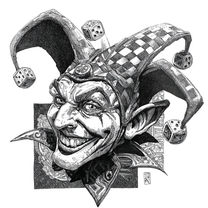 Devious Jester Vinyl Car Decal Sticker – Waterproof & UV-Resistant 3.4133333333333336"