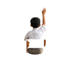 Student Raising Hand Vinyl Car Decal Sticker – Waterproof & UV-Resistant 3.4133333333333336"