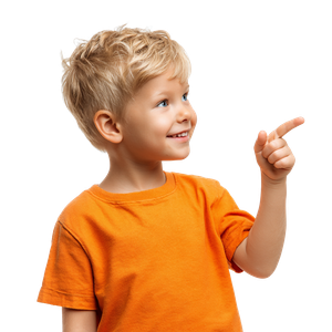 Blond Boy Pointing V2 Vinyl Car Decal Sticker – Waterproof & UV-Resistant 6.826666666666667"