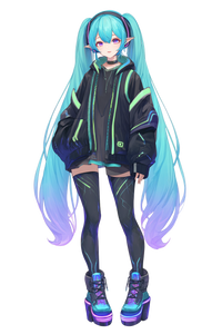Techwear Elf Girl Vinyl Car Decal Sticker – Waterproof & UV-Resistant 8.96"