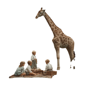 Giraffe Garden Picnic Vinyl Car Decal Sticker – Waterproof & UV-Resistant 6.826666666666667"